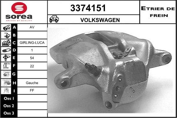 Sera 3374151 - Гальмівний супорт autocars.com.ua