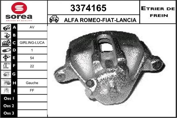 Sera 3374165 - Гальмівний супорт autocars.com.ua