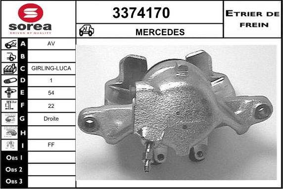 Sera 3374170 - Гальмівний супорт autocars.com.ua