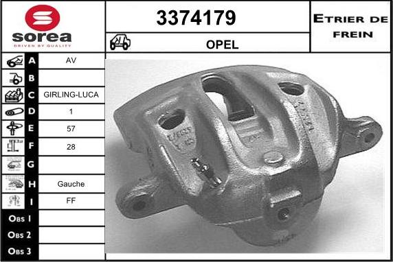 Sera 3374179 - Гальмівний супорт autocars.com.ua