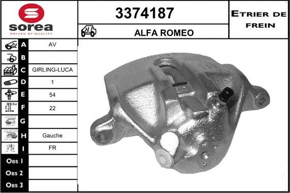 Sera 3374187 - Гальмівний супорт autocars.com.ua