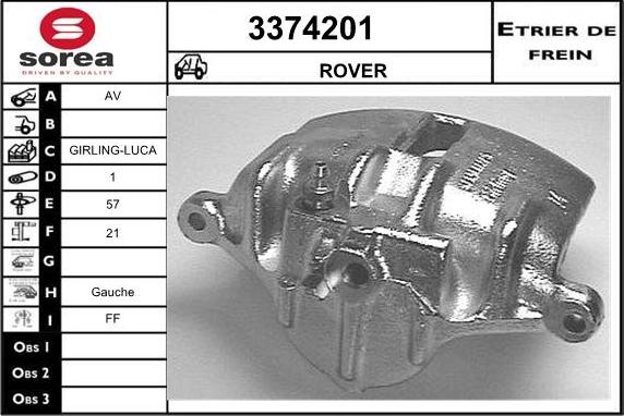 Sera 3374201 - Гальмівний супорт autocars.com.ua