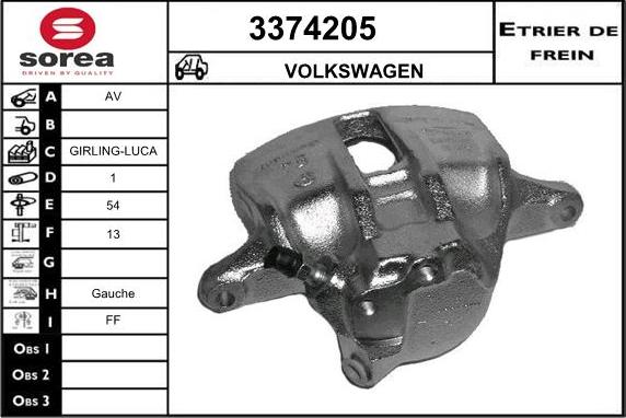 Sera 3374205 - Гальмівний супорт autocars.com.ua