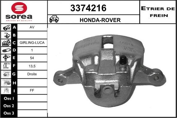 Sera 3374216 - Гальмівний супорт autocars.com.ua