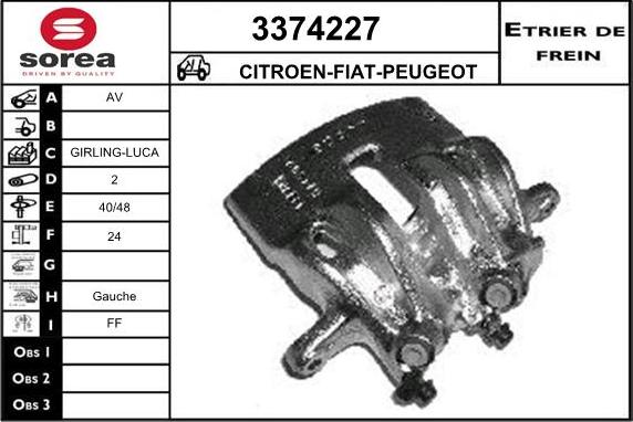 Sera 3374227 - Гальмівний супорт autocars.com.ua