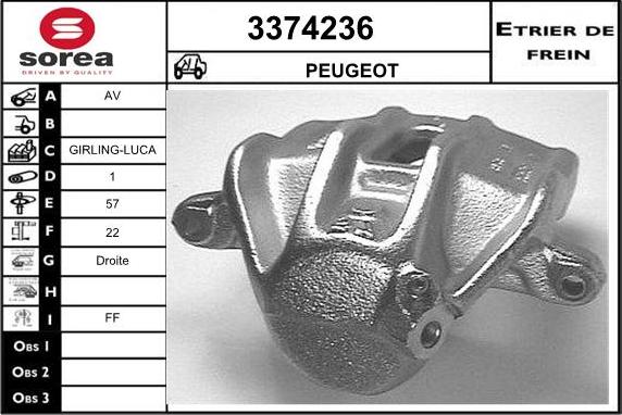 Sera 3374236 - Гальмівний супорт autocars.com.ua