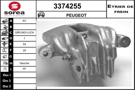 Sera 3374255 - Гальмівний супорт autocars.com.ua