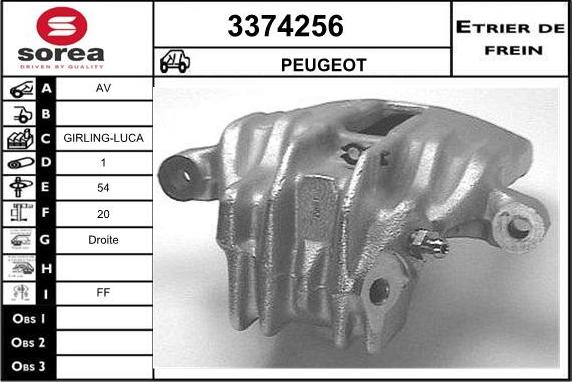 Sera 3374256 - Гальмівний супорт autocars.com.ua