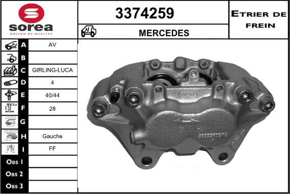 Sera 3374259 - Гальмівний супорт autocars.com.ua