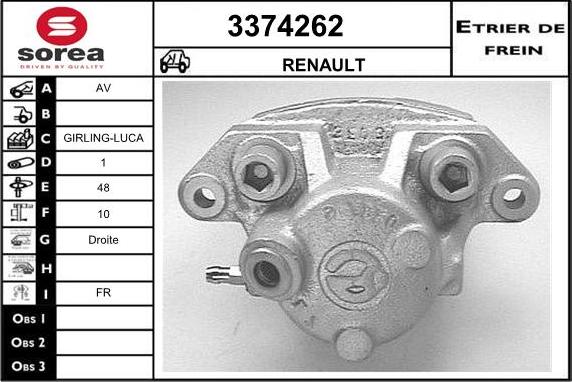 Sera 3374262 - Тормозной суппорт autodnr.net