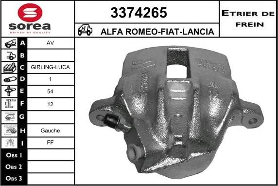 Sera 3374265 - Гальмівний супорт autocars.com.ua