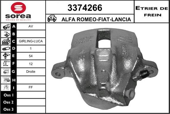 Sera 3374266 - Гальмівний супорт autocars.com.ua