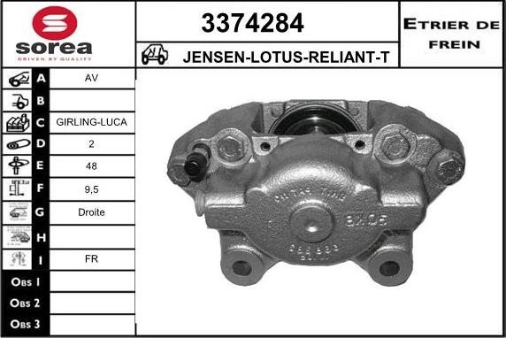 Sera 3374284 - Гальмівний супорт autocars.com.ua