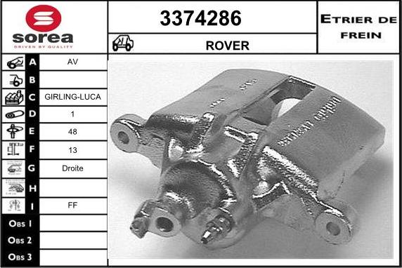 Sera 3374286 - Гальмівний супорт autocars.com.ua