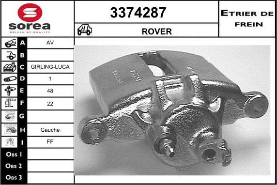 Sera 3374287 - Гальмівний супорт autocars.com.ua