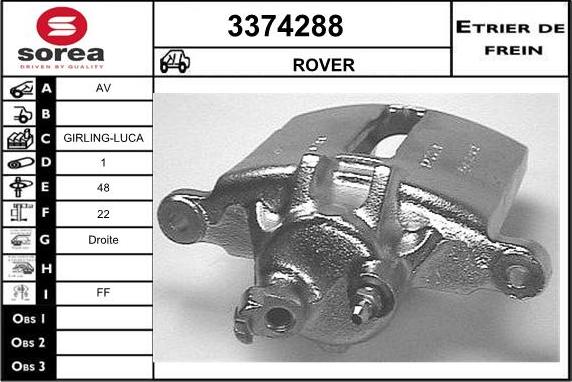 Sera 3374288 - Гальмівний супорт autocars.com.ua