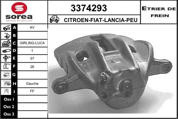 Sera 3374293 - Гальмівний супорт autocars.com.ua