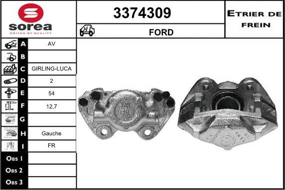 Sera 3374309 - Гальмівний супорт autocars.com.ua