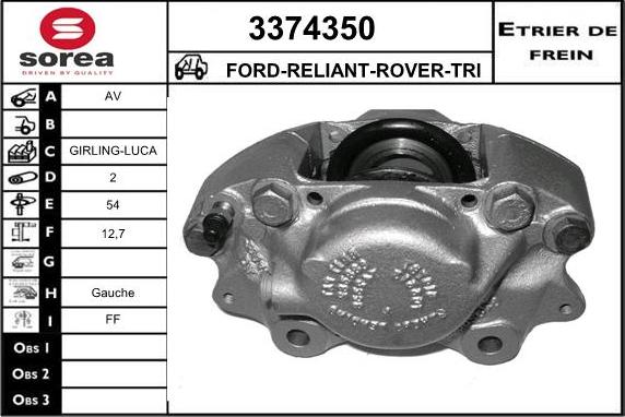 Sera 3374350 - Гальмівний супорт autocars.com.ua