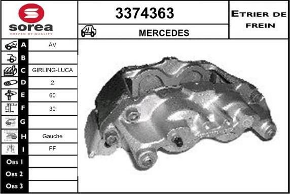 Sera 3374363 - Гальмівний супорт autocars.com.ua