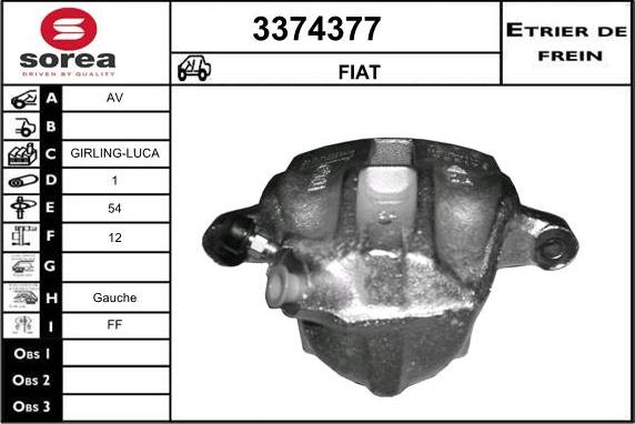 Sera 3374377 - Гальмівний супорт autocars.com.ua