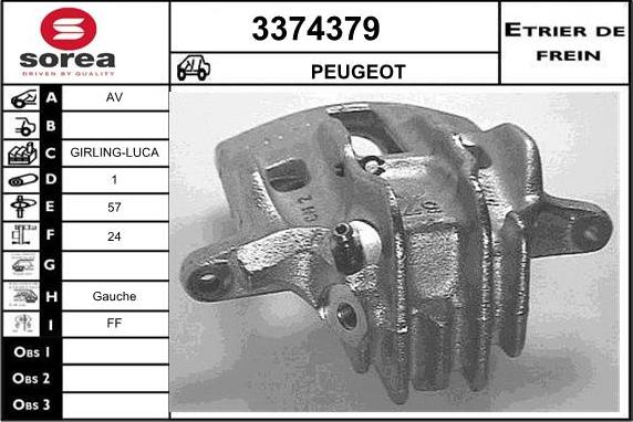 Sera 3374379 - Гальмівний супорт autocars.com.ua