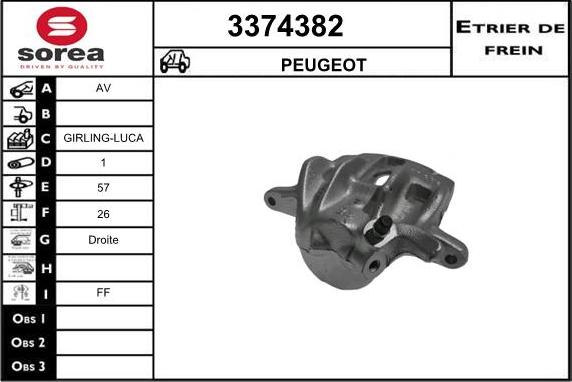 Sera 3374382 - Гальмівний супорт autocars.com.ua