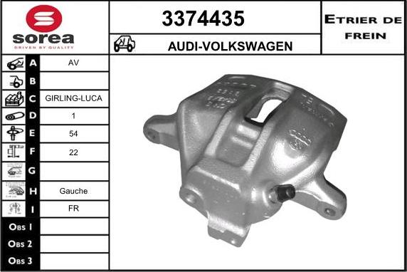 Sera 3374435 - Гальмівний супорт autocars.com.ua