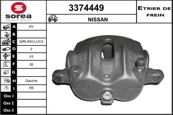 Sera 3374449 - Тормозной суппорт autodnr.net