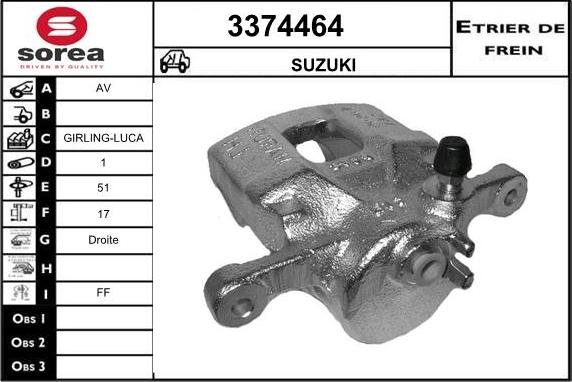 Sera 3374464 - Гальмівний супорт autocars.com.ua