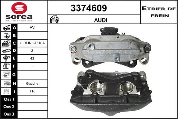 Sera 3374609 - Гальмівний супорт autocars.com.ua