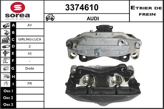 Sera 3374610 - Гальмівний супорт autocars.com.ua