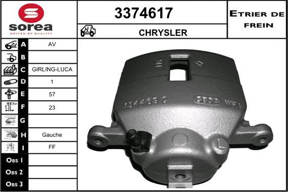 Sera 3374617 - Гальмівний супорт autocars.com.ua