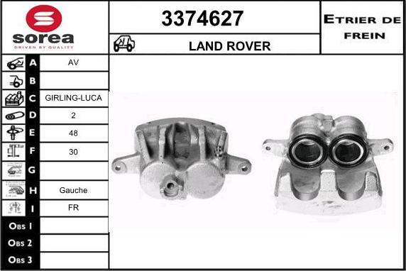 Sera 3374627 - Гальмівний супорт autocars.com.ua