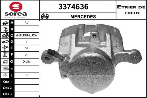 Sera 3374636 - Гальмівний супорт autocars.com.ua