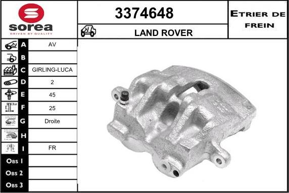 Sera 3374648 - Гальмівний супорт autocars.com.ua