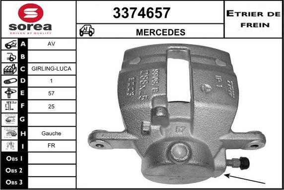 Sera 3374657 - Гальмівний супорт autocars.com.ua