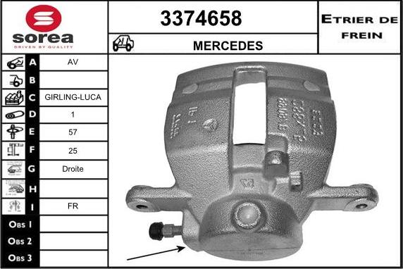 Sera 3374658 - Гальмівний супорт autocars.com.ua