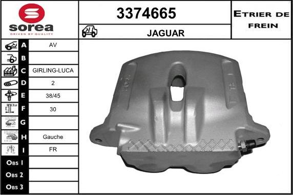 Sera 3374665 - Гальмівний супорт autocars.com.ua