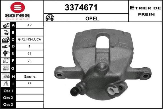 Sera 3374671 - Гальмівний супорт autocars.com.ua