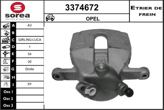 Sera 3374672 - Гальмівний супорт autocars.com.ua