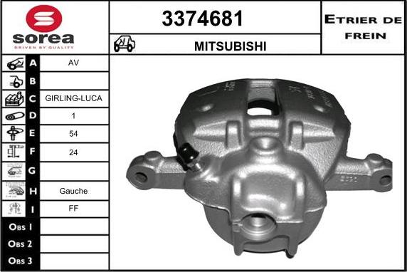 Sera 3374681 - Гальмівний супорт autocars.com.ua