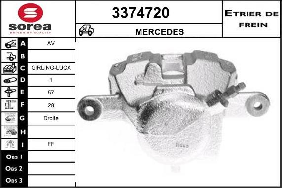 Sera 3374720 - Гальмівний супорт autocars.com.ua