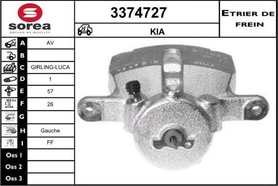 Sera 3374727 - Гальмівний супорт autocars.com.ua