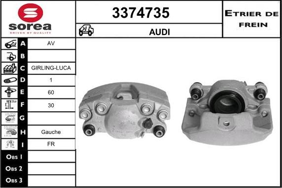 Sera 3374735 - Гальмівний супорт autocars.com.ua