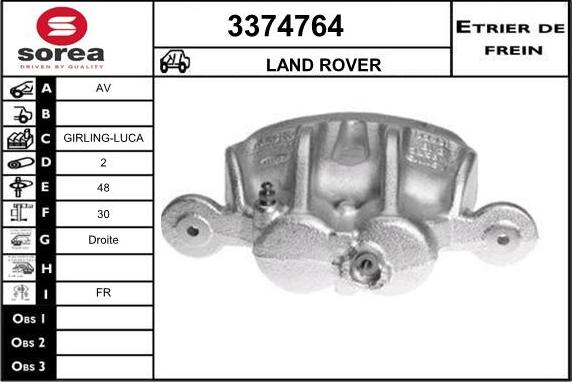 Sera 3374764 - Гальмівний супорт autocars.com.ua