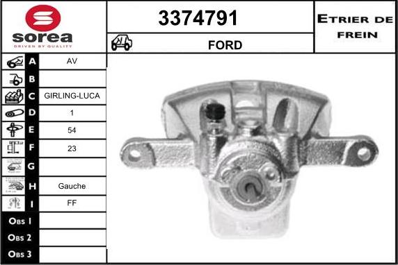 Sera 3374791 - Тормозной суппорт autodnr.net