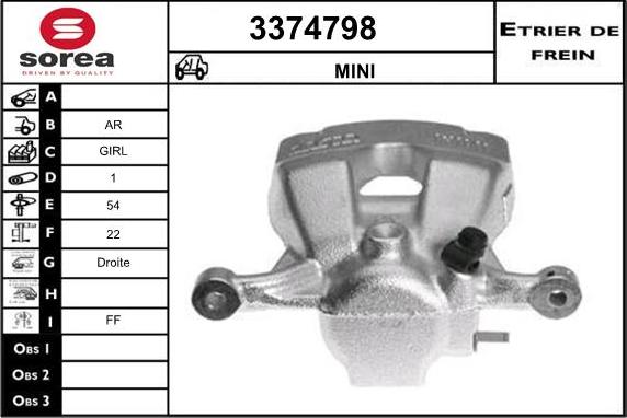 Sera 3374798 - Гальмівний супорт autocars.com.ua