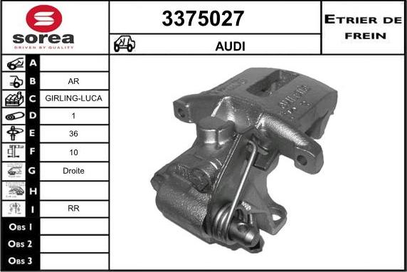 Sera 3375027 - Гальмівний супорт autocars.com.ua