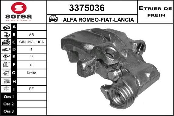 Sera 3375036 - Гальмівний супорт autocars.com.ua